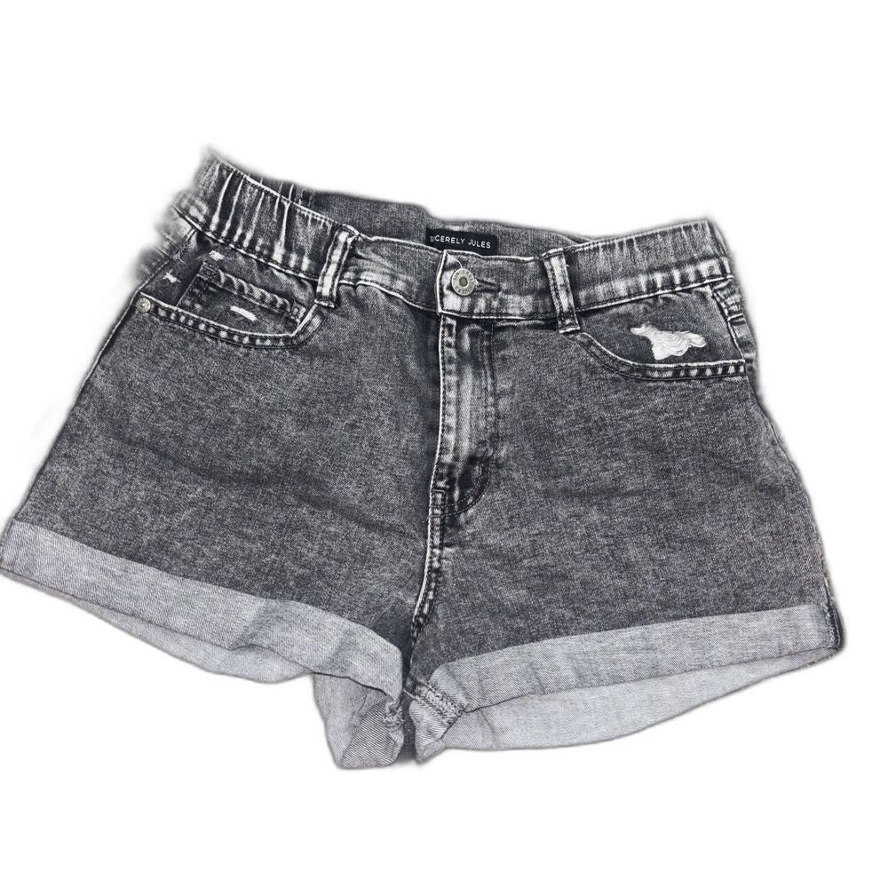 Sincerely Jules Gray Denim Cuffed Shorts Size 27